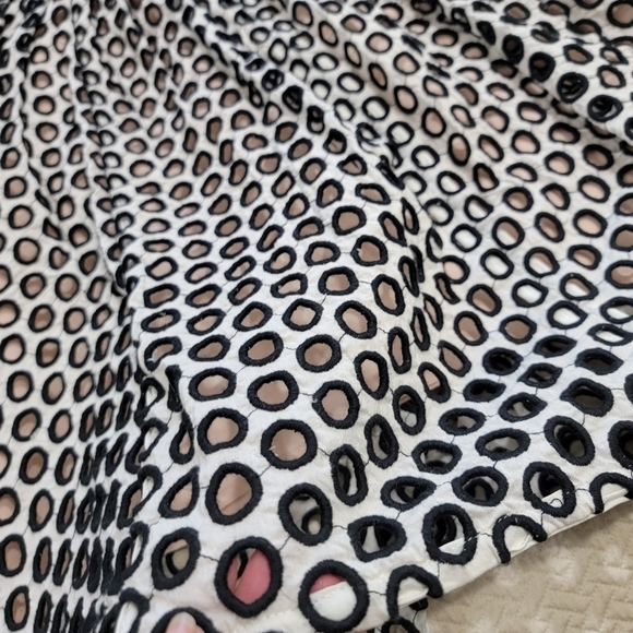 J. Crew Cotton Embroidered Open Polks dot Skirt over blush pink lining Size 6 - Picture 10 of 16